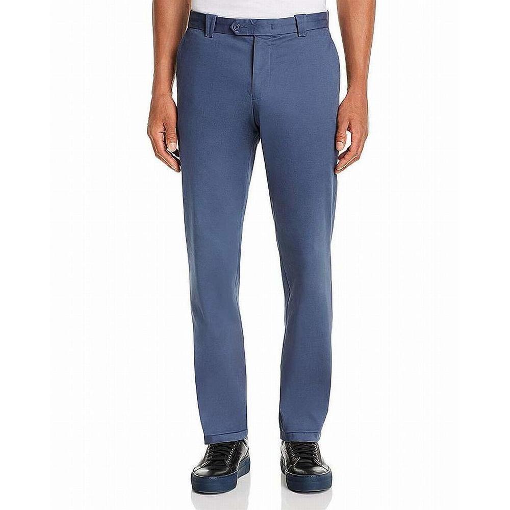 Designer Brand Mens Pants 32X30 Tailored Fit Chino Stretch Blue 32